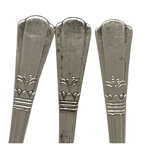 Midcentury Modern 1939 Court Silver Plate 7 5/8” Iced Tea Spoons Set Of Three - Picture 2 of 11